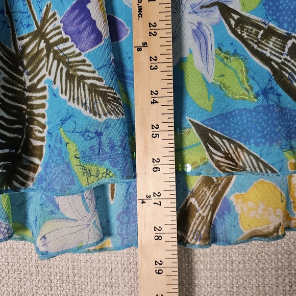 Laura Ashley 100% Silk Floral Leaf Patern A-Line Skirt Size 10 P - Picture 8 of 10